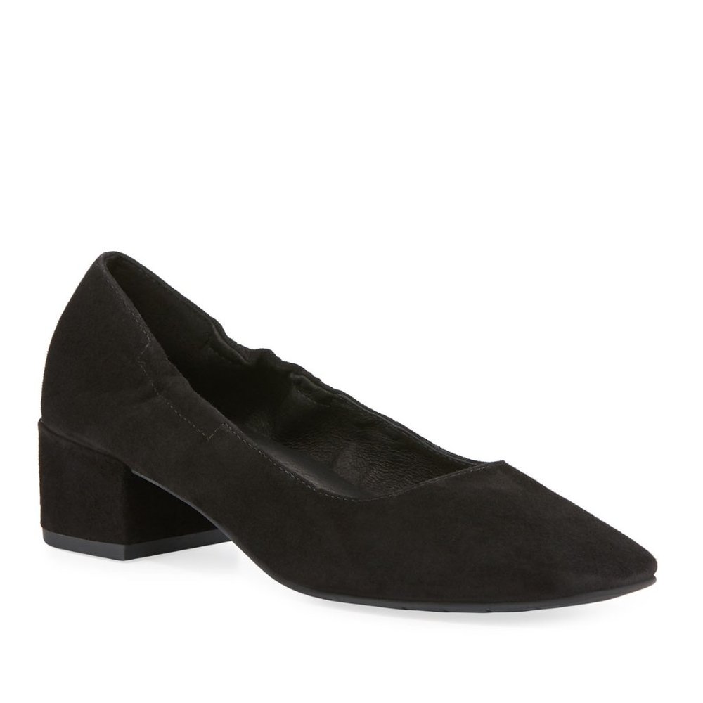 Eileen Fisher Black Suede Block Heel Pumps
